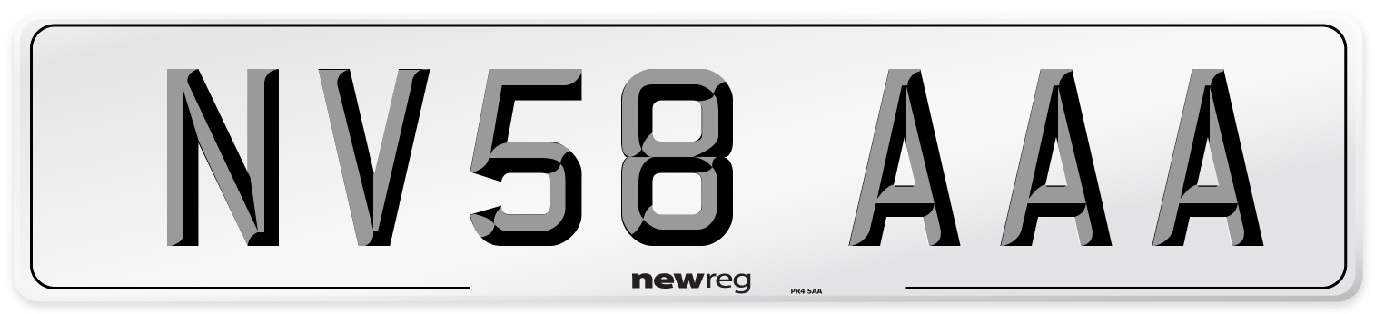 NV58 AAA Number Plate from New Reg